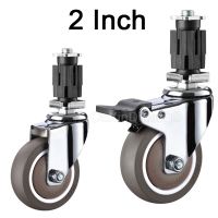 ∈﹍۞ 4PCS 2 Inch Square Stem Caster Mute Rubber Wheel 360 Degree Rotation Cart Universal Roller for 25mm Square Tube FG1274