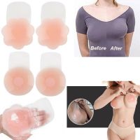 Women Invisible Silicone Sticker Reusable Self Adhesive Seamless Sticker Strapless Sticky Anti-bump Chest Stickers Comfortable Breathable Covers Accessories