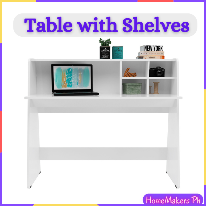 HomeMakers Furniture Ideia Modern White Computer Table with Open