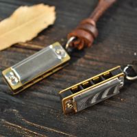 Mini Faux Leather Harmonica Necklace Mouth Organ Pendant Chain Christmas Gift for Musical Instruments Orchestral equipment tool