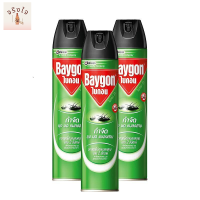 [พร้อมส่ง!!!] ไบกอน สเปรย์กำจัดยุง มด แมลงสาบ สีเขียว 600 มล. x 3 กระป๋องBaygon Green Spray Mosquito 600 ml x 3 รหัสสินค้าli0185pf