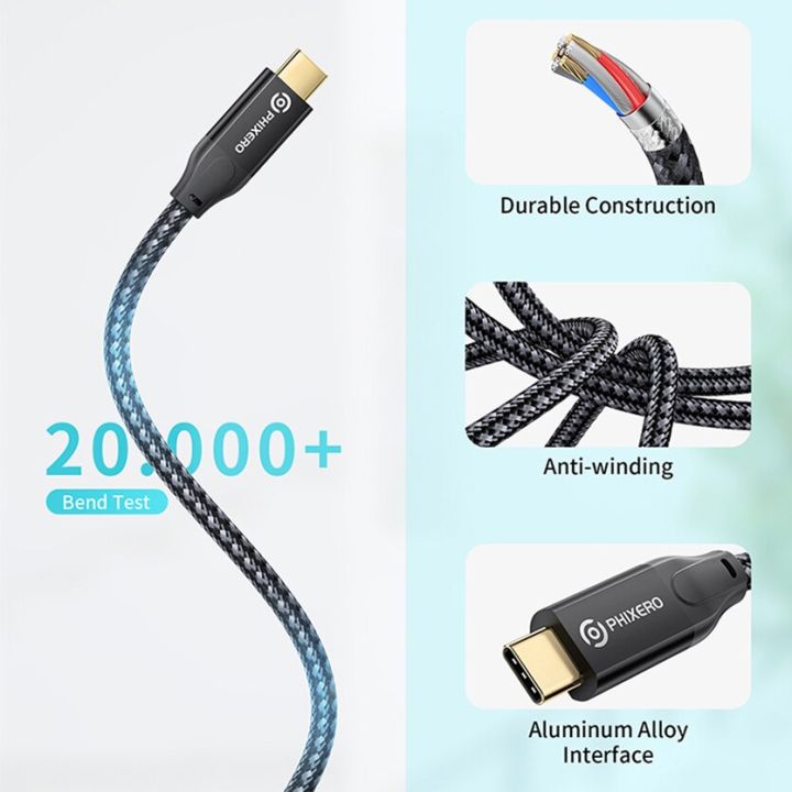 สายชาร์จเร็ว-phixero-pd-100w-usb-3-2-type-c-3-20gbps-ความเร็วสูง-kabel-20v-5a-r-สายต่อ4k-60hz