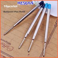 HESONG 10PCS/LOT 0.5mm ใหม่ สำนักงาน ลายเซ็น โลหะ หมึกสีน้ำเงิน/ดำ แกนกลางปลายปากกา ปากกาลูกลื่นแบบเติม