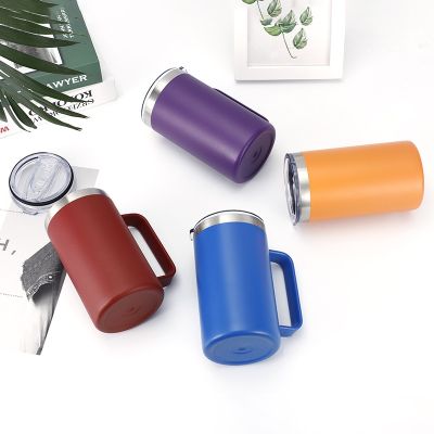 ❃  Factory direct supply European and hot-selling stainless steel mug 24OZ handle vacuum cup with lid 12oz water