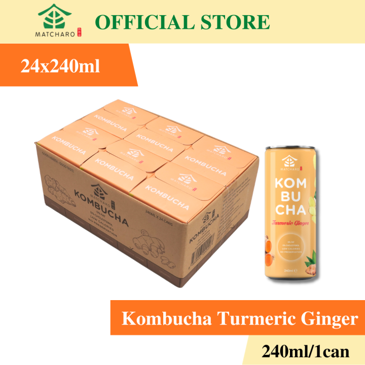 MATCHARO Kombucha Turmeric Ginger 24x240ml [CARTON] Lazada