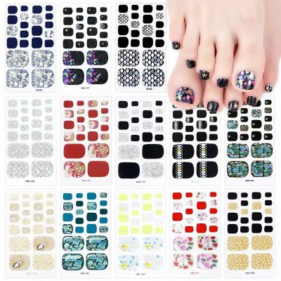 【LZ】 Foot Nail Stickers Full Cover Nail Polish Stickers Self Adhesive Decals Wholesale Manicure Decorations Stickers for Nails