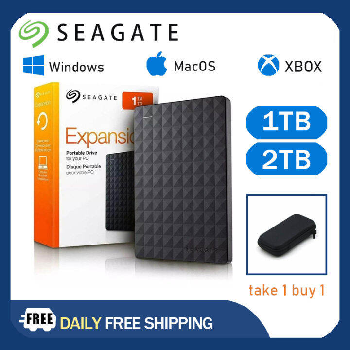 Seagate Hard Drive 1TB/2TB USB3.0 Fast Transfer One Encrypted Portable