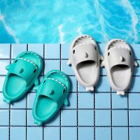 Summer Shark Slippers Women Men Shark Slides Couples Home Non-slip Bathing Fashion Flip Flops Cute Cartoon Sandals Beach Shoes House Slippers