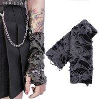 【hot】♠  2022 New Punk Broken Slit Gothic Fingerless Cuff Sport Hole Mitten Hollow Out Warm Gloves