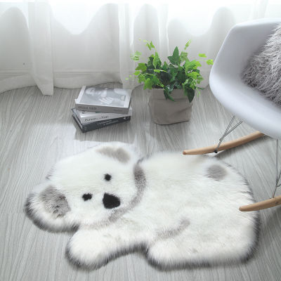 Faux Fur Rug Soft Carpet Long Fluff Panda Koala Mat Animal Rug Carpet Living Room Bedroom Sofa Cushion Artificial Fluffy Mats