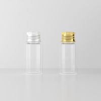 10ML X 100 Empty Gold Silver Aluminum Cap PET Refillable Bottles Clear Mini Vial Medicine Candy Milk Power Perfume Containers