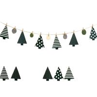 Christmas Banner Garland Christmas Pine Tree Banners Flags Christmas Bunting New Year Christmas Decoration for Indoor Outdoor