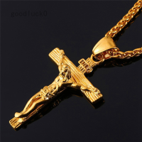 MenS New Fashion Gold and Silver Cross Pendent Chain Necklace