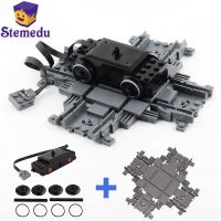 Train Accessories Technical Parts cross track Power Functions Tool Train Motor PF Model Sets Blocks compatible with Legoeds