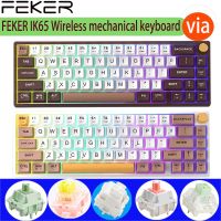 FEKER IK65 Bluetooth Mechanical Keyboard Wireless Via 2.4G Hot Swap PBT Keycap RGB Matcha Panda Kailh Box Switch Keyboard