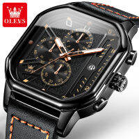 OLEVS 9950 New Fashion Simple Style Luxury nd Men Watches Genuine Leather Quartz Wrist Watch For Men