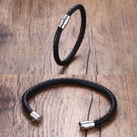 Men celet Hand- PU Leather Magnetic Buckle Bangle Couple Jewelry 1PCS