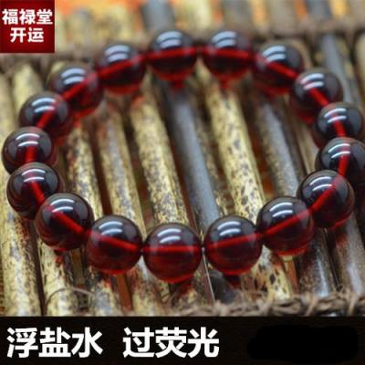 top ☎✒ Baltic Amber Beeswax Wine Red Blood Amber Single Circle Bead Floating Salt Water Fluorescent Bracelet Chain Gift For Men And Women ZZ