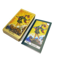 320G PVC Waterproof Anti-Wrinkle Luxury Gold Foil Classic Tarot Cards Deck PVC 78 Tarot Cards With Guidebook