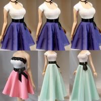 1/6 Women Skirt White Shirt Sexy Hepburn Princess Dress Party Club Prom Evening Dress For 12 Inches Action Figure Body