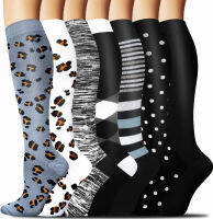 ‎FuelMeFoot FuelMeFoot Copper Compression Socks for Men &amp; Women 20-30mmHg-Graduated Supports Socks for Soccer Running Nurses 01 Leopard 2 Piairs/Gray Cool/Rhombus/Stripes/Dots/Black Small-Medium