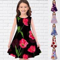 【Ladies shop】2022 Summer3D พิมพ์ DressesGirl ปาร์ตี้ SleevelessDress3D PrintColorfulDress