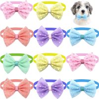 50/100PCS Pet Cat Dog Bow Tie Summer Pet Supplies Dog Accessories Small Dog Bowtie Collar Dot Style Small Dog Grooming Products