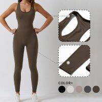 WISRUNING Hollowed Back Yoga Jumpsuit Sport Outfit for Women Bodysuit Suits for Fitness Set Workout Tights Sportswear for Gym Protective Gear