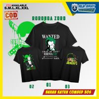 เสื้อยืด ผ้าฝ้าย พิมพ์ลายอนิเมะ One PIECE RORONOA ZORO COMBED30SS-5XL