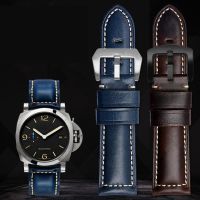 High quality leather watch belt accessories are suitable for Panerai PAM111/ fossil / Breitling leather watch chain 22 24mm 26mm