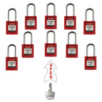 【YF】 Free Shipping 10PC 38mm Lockout Padlocks Open By Same Keys Steel Shackle Safety Locks