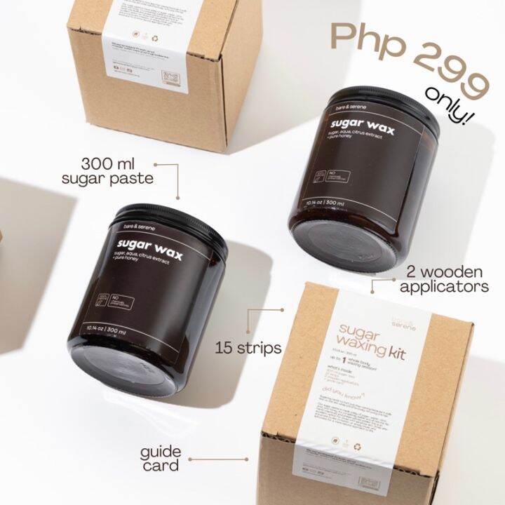 Bare & Serene Natural Hair Removal Sugaring Wax Waxing Kit — Hot OR