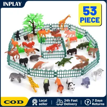 Animals Figure,54 Piece Mini Jungle Animals Toys Set,ValeforToy Realistic Wild Vinyl