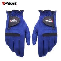 PGM 1 Pcs Mens Golf Glove Left Hand Right Hand Micro Soft Fiber Breathable Golf Gloves Men Color Blue ST004