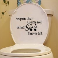 Waterproof Bathroom Saying Wall Sticker Mural Keep me clean... Vinyl Wall Decals For Glasses Mirrors Toilet Decoration W38