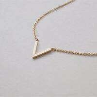 Simple V NecklaceWomen Fashion Jewelry Initial Necklaces Stainless Steel Ketting Friendship Gifts Collier Femme Bijoux