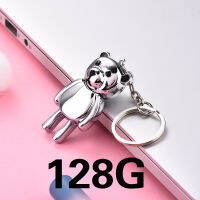 U Disk 128G โทรศัพท์มือถือคอมพิวเตอร์ความจุมากของแท้รูปหมีน่ารักดิสก์ USB เด็กผู้หญิงการ์ตูนสร้างสรรค์