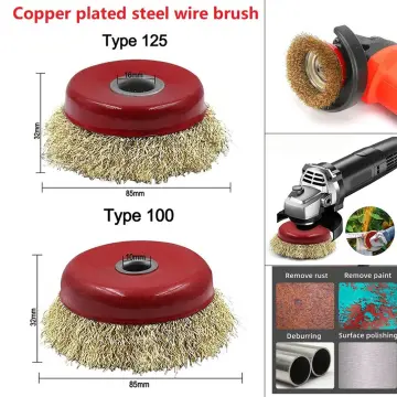 6MM Shank Brass Wire Wheel Brush Paint Remover Burr Rotary Grinder