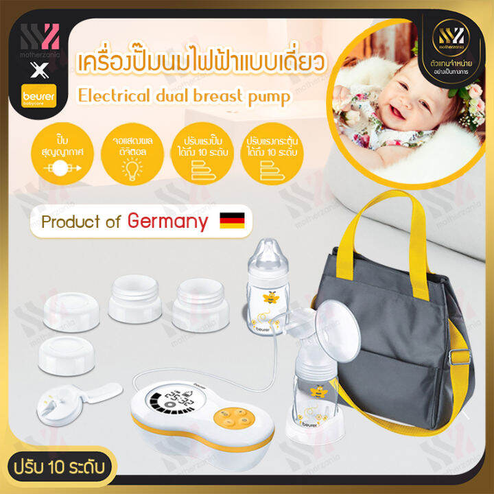 พร้อมส่ง-เครื่องปั๊มนมไฟฟ้าแบบเดี่ยว-beurer-รุ่น-by60-electric-breast-pump-ปลอดสาร-bpa-ใช้ได้ทั้งไฟบ้านและถ่าน-aa-ที่ปั๊มนมไฟฟ้า-เครื่องปั๊มนม