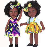 hot！【DT】◆  African Baby for 4  Kids 35cm 14Inches Eyes Explosion with Ear Piercing Real Dolls