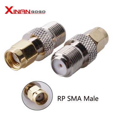 Xinangogo 2pcs RP SMA Male to F Female Adapter F Type To SMA Connector RF Coaxial Adapter