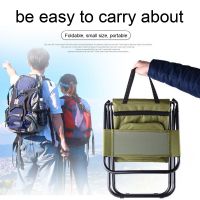 Portable Outdoor Green Fishing Chair Foldable Backpack Fishing Stool Large Capacity Thermal Insulation Non Slip Folding Chair