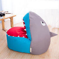 Beanbag โซฟาเก้าอี้ขี้เกียจสำหรับเด็กผู้ใหญ่ที่นอนกระเป๋าผ้าเก็บของรูปการ์ตูนน่ารักรูปฉลามที่นอนรูปสัตว์