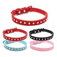 1PCs Small Dog Collar Crystal Hot Bling Rhinestone Pu Leather Puppy Cat Collars Necklace Neck Strap Personality Pet Products