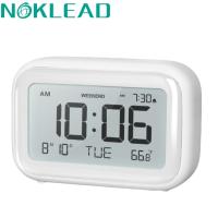 Noklead จอแสดงนาฬิกาปลุก LED ดิจิตัลแสดงอุณหภูมิตัวเลข LCD ไฟแบ็คไลท์เลื่อนปลุกนาฬิกาปลุกห้องนอนสำนักงานบ้านการเดินทาง