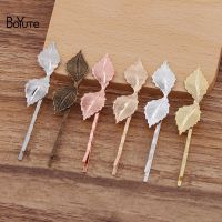 BoYuTe (20 Pieces/Lot) 9x43MM Leaf Hairpin Barrette Diy Hair Accessories Handmade Materials