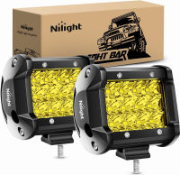 ‎Nilight Nilight - 18031S-B Amber 2PCS 4Inch 36W Triple Row Spot LED Light Bar 3600LM Driving Lights Fog Light Led Off Road Lights for Trucks Jeep UTV ATV Marine Boat,2 Years Warranty