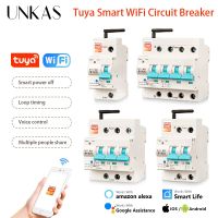 UNKAS 1P 2P 3P 4P Tuya App Wifi Circuit Breaker Interruptor Smart Life Timer Voice Remote Control Automatic Intelligent Switch Electrical Circuitry Pa