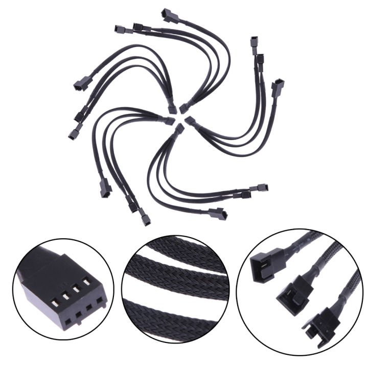 4-pin-pwm-fan-cable-1ถึง3วิธี-splitter-สายต่อแขนสีดำ