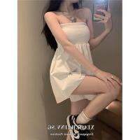 COD SDFGERTYTRRT Xiaozhainv Korean Sexy Backless High Waist Women Clothes Slim A-Line Mini One-shoulder Dress